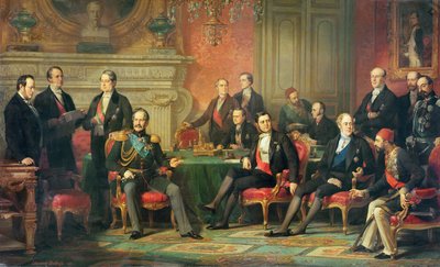 Het Congres van Parijs, 25 februari tot 30 maart, 1856 door Edouard Louis Dubufe